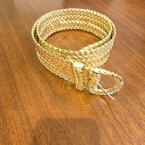 Wide Gold Basketweave Woman's Belt Size XXL. NWOTs